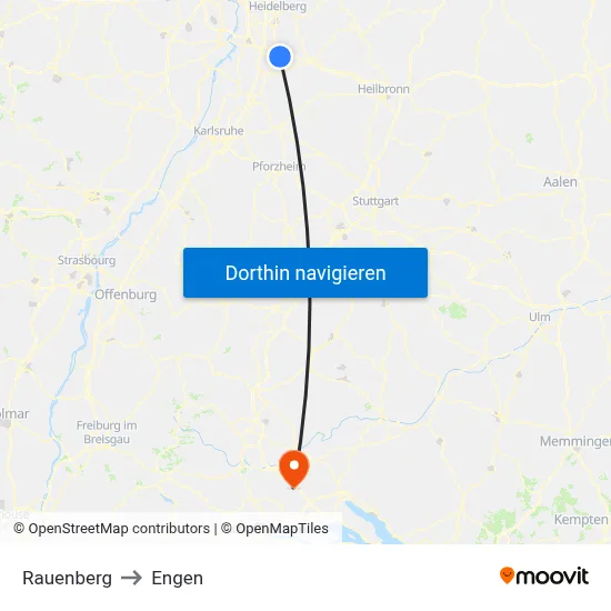 Rauenberg to Engen map