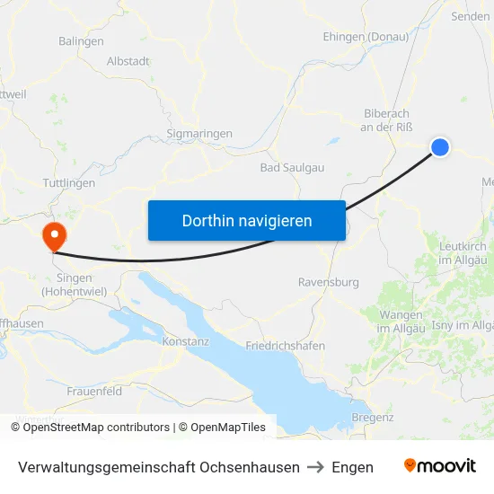 Verwaltungsgemeinschaft Ochsenhausen to Engen map