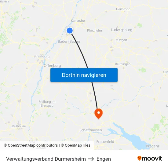 Verwaltungsverband Durmersheim to Engen map