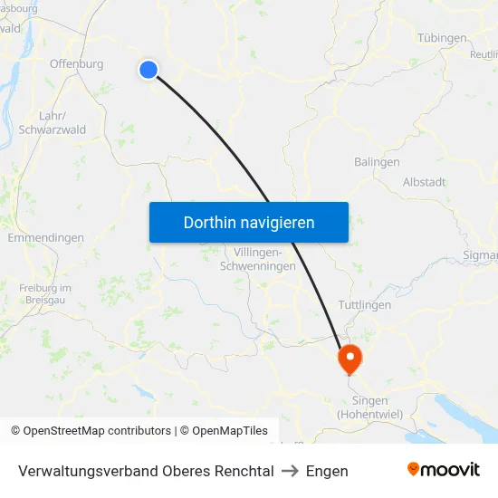 Verwaltungsverband Oberes Renchtal to Engen map