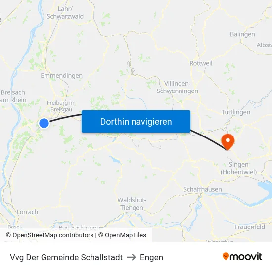 Vvg Der Gemeinde Schallstadt to Engen map