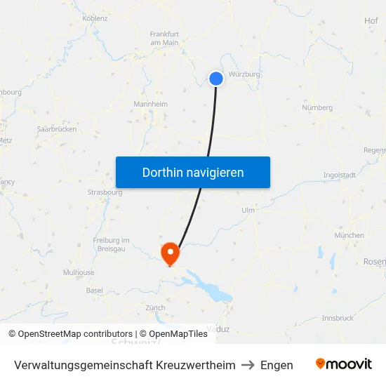 Verwaltungsgemeinschaft Kreuzwertheim to Engen map