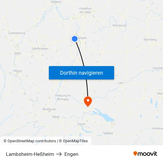 Lambsheim-Heßheim to Engen map