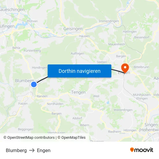 Blumberg to Engen map