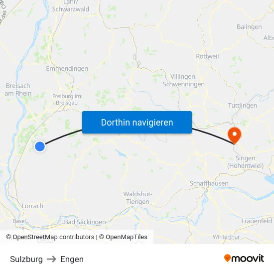 Sulzburg to Engen map