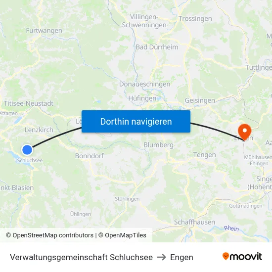 Verwaltungsgemeinschaft Schluchsee to Engen map