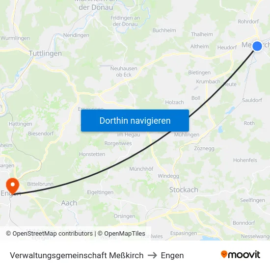 Verwaltungsgemeinschaft Meßkirch to Engen map