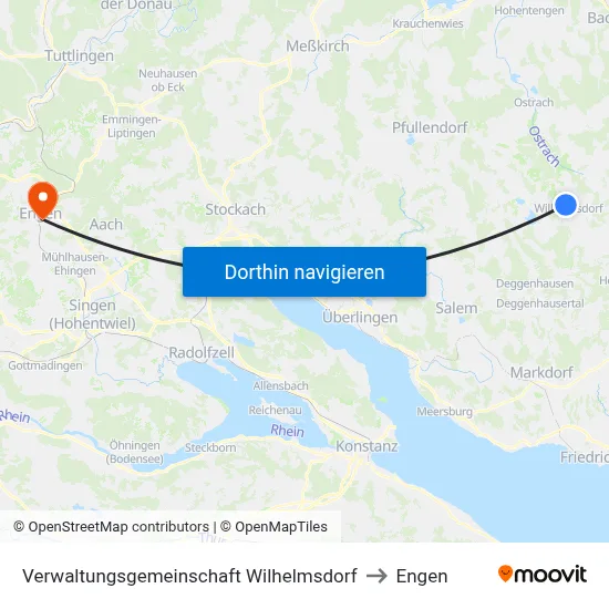 Verwaltungsgemeinschaft Wilhelmsdorf to Engen map