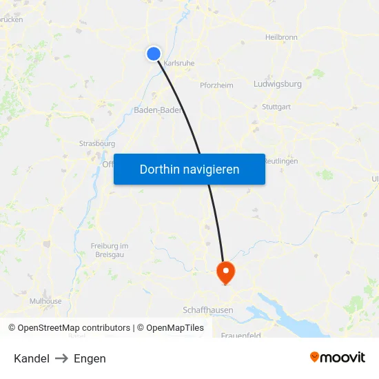 Kandel to Engen map