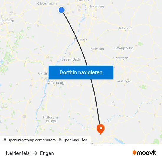 Neidenfels to Engen map