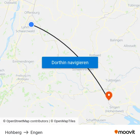 Hohberg to Engen map