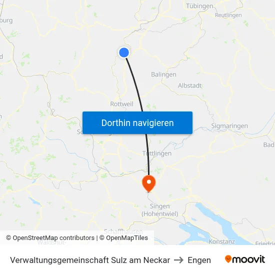 Verwaltungsgemeinschaft Sulz am Neckar to Engen map