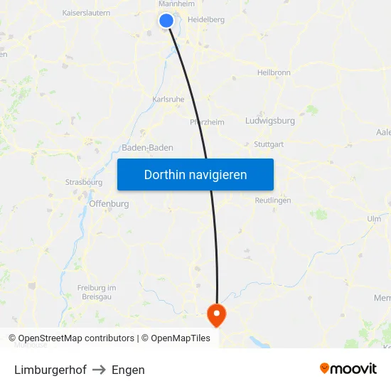 Limburgerhof to Engen map