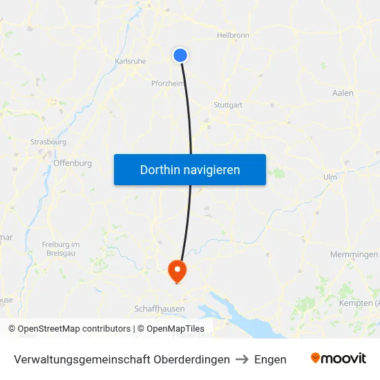 Verwaltungsgemeinschaft Oberderdingen to Engen map