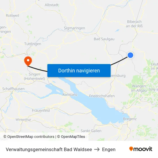 Verwaltungsgemeinschaft Bad Waldsee to Engen map