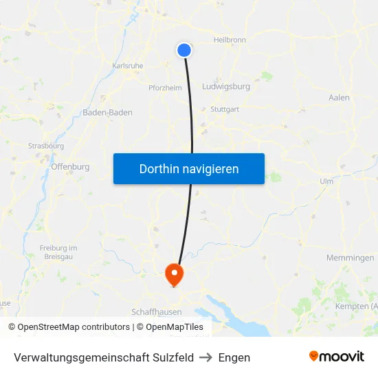 Verwaltungsgemeinschaft Sulzfeld to Engen map