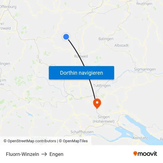 Fluorn-Winzeln to Engen map