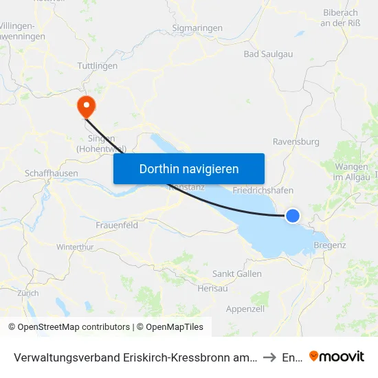 Verwaltungsverband Eriskirch-Kressbronn am Bodensee-Langenargen to Engen map
