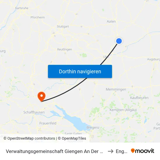Verwaltungsgemeinschaft Giengen An Der Brenz to Engen map