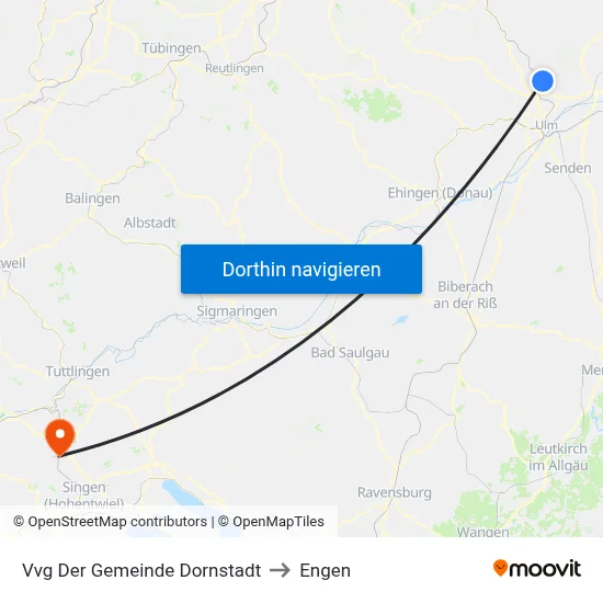 Vvg Der Gemeinde Dornstadt to Engen map
