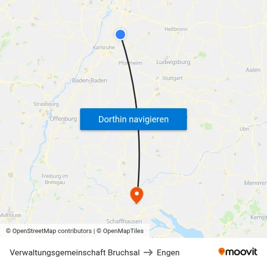 Verwaltungsgemeinschaft Bruchsal to Engen map