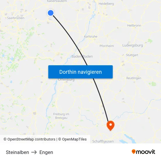 Steinalben to Engen map