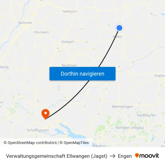 Verwaltungsgemeinschaft Ellwangen (Jagst) to Engen map