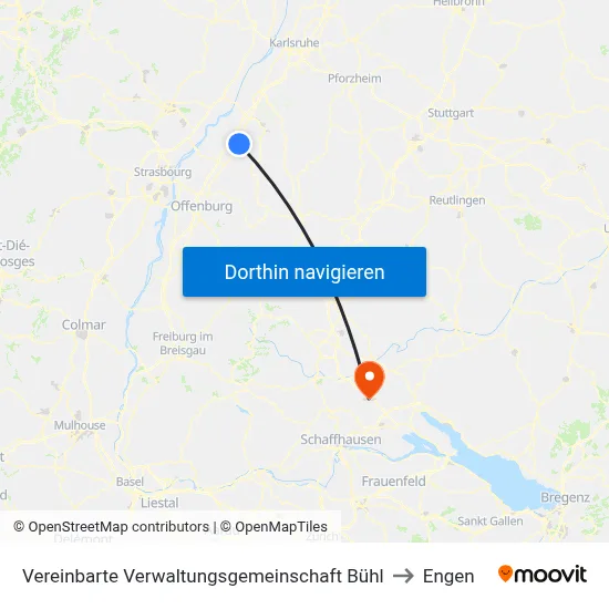 Vereinbarte Verwaltungsgemeinschaft Bühl to Engen map