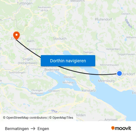 Bermatingen to Engen map
