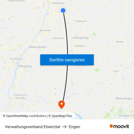 Verwaltungsverband Elsenztal to Engen map