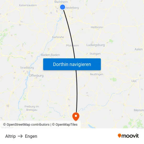 Altrip to Engen map