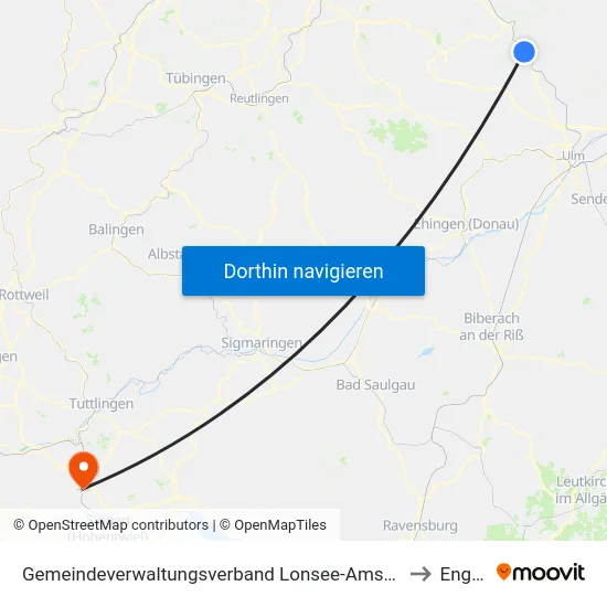 Gemeindeverwaltungsverband Lonsee-Amstetten to Engen map