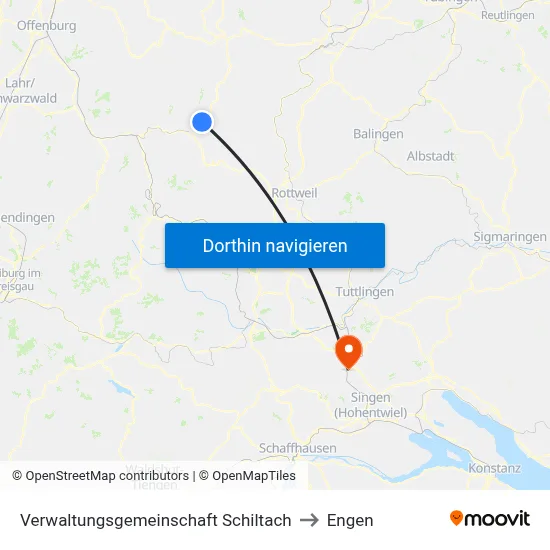 Verwaltungsgemeinschaft Schiltach to Engen map