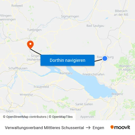 Verwaltungsverband Mittleres Schussental to Engen map