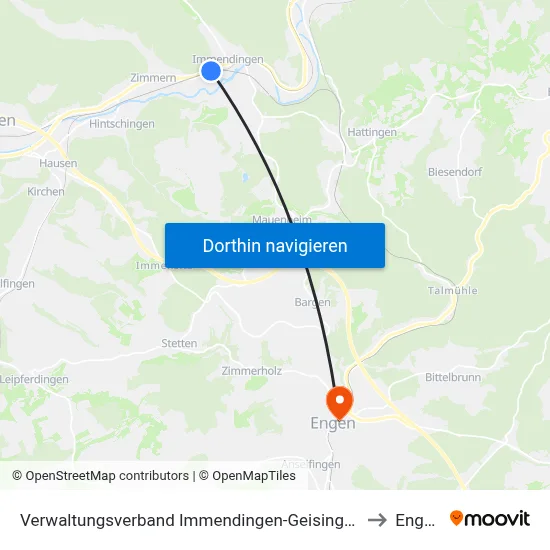 Verwaltungsverband Immendingen-Geisingen to Engen map