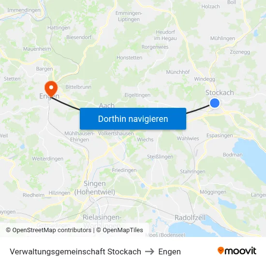 Verwaltungsgemeinschaft Stockach to Engen map
