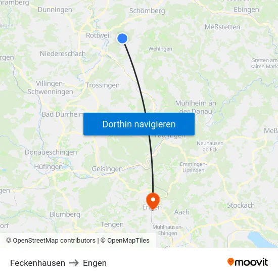Feckenhausen to Engen map