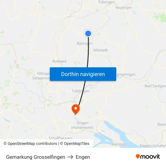 Gemarkung Grosselfingen to Engen map