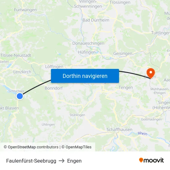 Faulenfürst-Seebrugg to Engen map