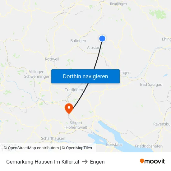 Gemarkung Hausen Im Killertal to Engen map