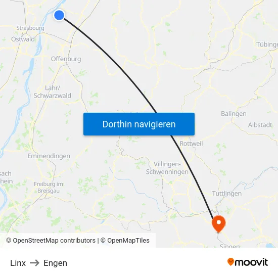 Linx to Engen map