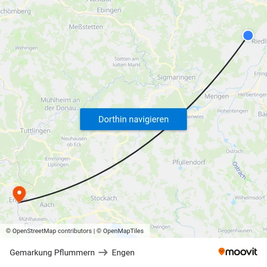 Gemarkung Pflummern to Engen map