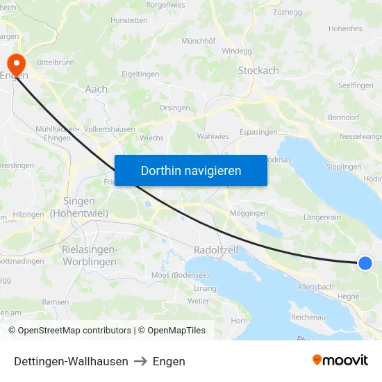Dettingen-Wallhausen to Engen map
