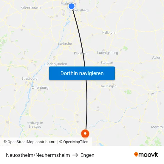 Neuostheim/Neuhermsheim to Engen map