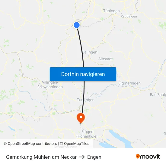 Gemarkung Mühlen am Neckar to Engen map