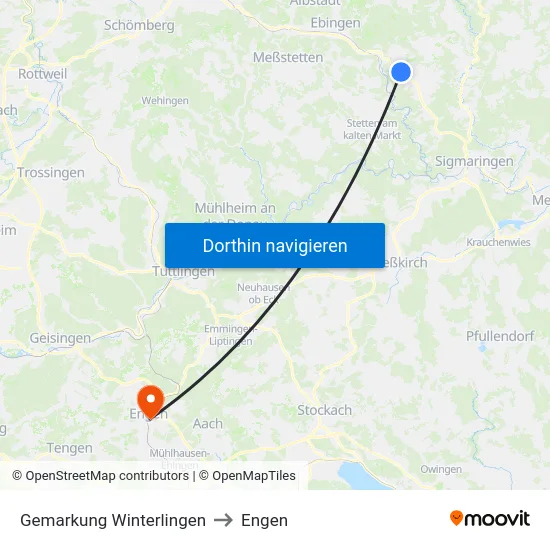 Gemarkung Winterlingen to Engen map