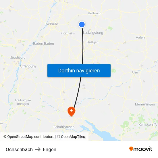 Ochsenbach to Engen map