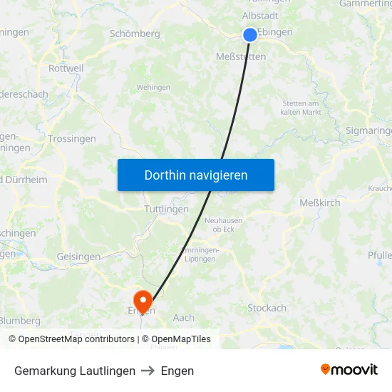 Gemarkung Lautlingen to Engen map