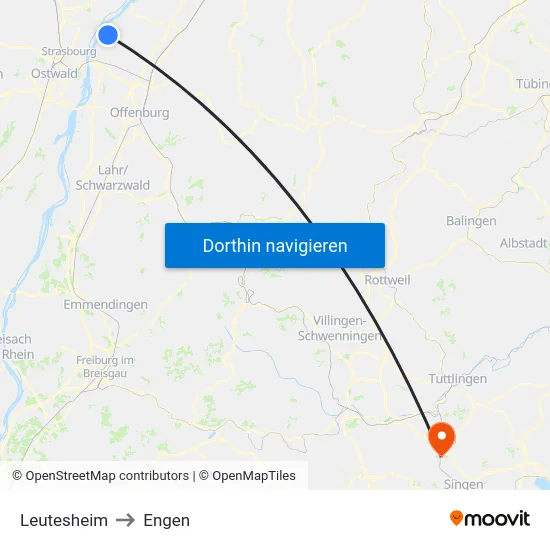 Leutesheim to Engen map