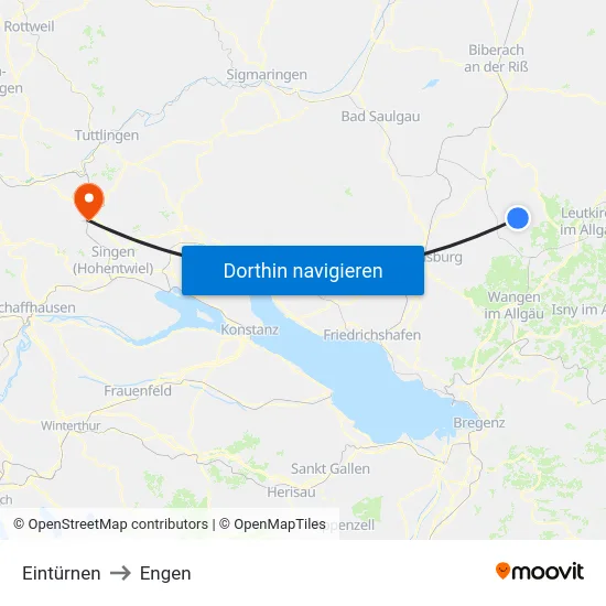 Eintürnen to Engen map